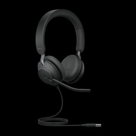 Picture of Jabra Evolve2 40 SE Wired USB-A MS Stereo Headset, 360° BusyLight, Noise Isolationg Ear Cushions, 2Yr Warranty, Plug-and-play, 3-Microphone Technology
