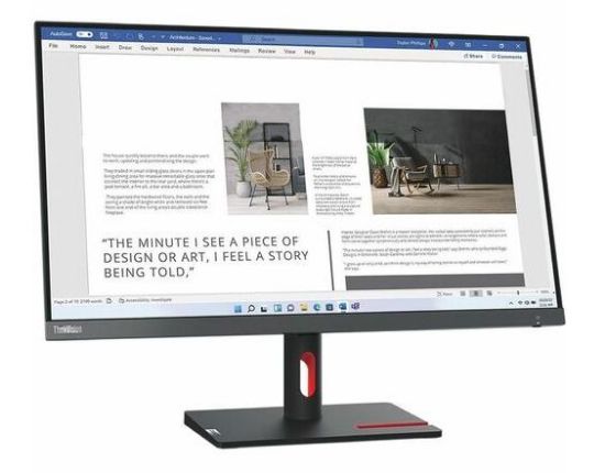 Picture of LENOVO ThinkVision S27i-30 27' FHD 100Hz FreeSync LED IPS Monitor 1920x1080 4ms 16:9 Tilt Adjustable VGA HDMI 3.5mm Out VESA 3yrs ~63DDKAR6AU
