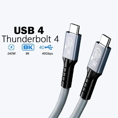 Picture of USP BoostUp Thunderbolt 4 USB-C to USB-C Cable (1M) Black - USB4 - 40Gbps,240W, 8K (60Hz)/4K (144Hz), Fast Charge, Best for Laptop, Tablet, Phone