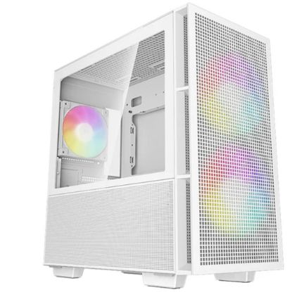 Picture of DeepCool CH360 Digital White Micro ATX Case, Digital Status Display, Tempered Glass Window,1x USB 3.0, 1x USB-C, HD Aud