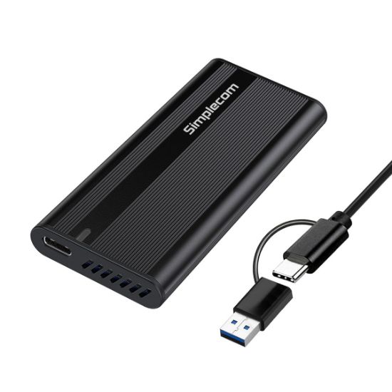 Picture of Simplecom SE505 NVMe M.2 SSD to USB-C Enclosure USB 3.2 Gen 2 10Gbps Ultra-slim aluminium case Tool-free design