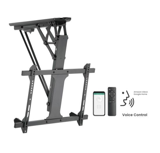 Picture of Brateck PLB-M0546AI SMART FLIP DOWN TV CEILING MOUNT POWERED BY TUYA Support most 32' ~ 70' TVs (Black) (LS)