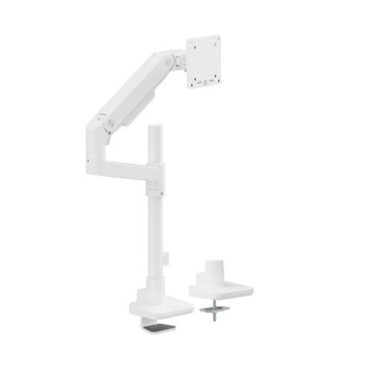Picture of Brateck LDT81-C012P-W NOTEWORTHY POLE-MOUNTED HEAVY-DUTY GAS SPRING MONITOR ARM For most 17'~49' Monitors, Fine Texture White (LS)