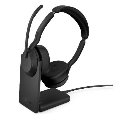 Picture of Jabra  Evolve2 55 Link380a UC Stereo Stand USB-A, Link 380 Bluetooth® Adapter ,30m Wireless Range, 18 Hours Battery Life, ANC