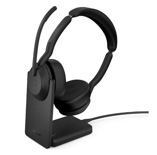 Picture of Jabra  Evolve2 55 Link380a UC Stereo Stand USB-A, Link 380 Bluetooth® Adapter ,30m Wireless Range, 18 Hours Battery Life, ANC