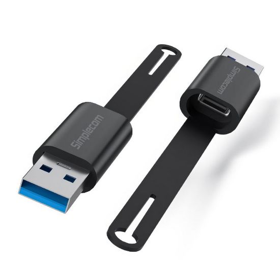 Picture of Simplecom CA132 USB-A Male to USB-C Female Adapter USB 3.2 Gen 2 Data & Charging Double-Side 10Gbps