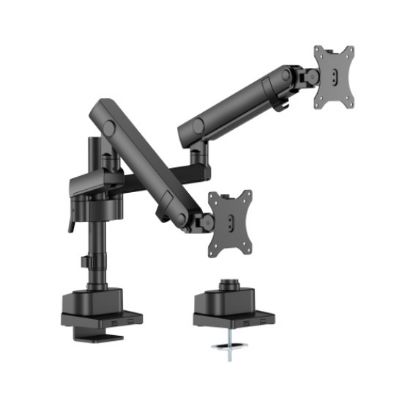 Picture of Brateck LDT84-C024P-B DUAL SCREEN POLE-MOUNTED HEAVY-DUTY MECHANICAL SPRING MONITOR ARM BLACK (LS)