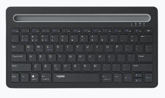 Picture of RAPOO XK100 Bluetooth Wireless Keyboard - Switch Between Multiple Devices, Computer, Compact and Stylish. Tablet and Smart Phone Mount Slot(LS)