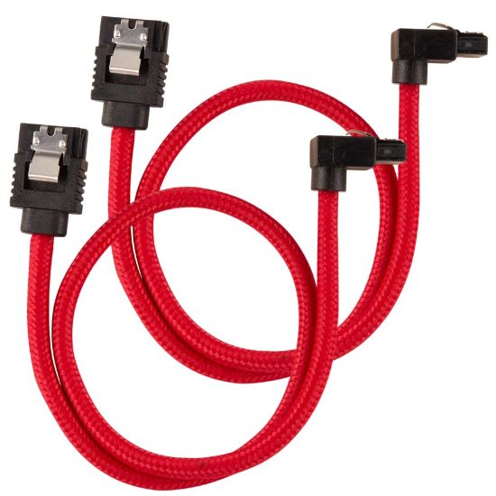 Picture of Corsair Premium Sleeved SATA 6Gbps 60cm 90° Connector Cable — Red