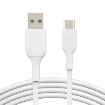 Picture of Belkin BoostCharge USB-C to USB-A Cable (1M) - White (CAB001bt1MWH), 3A/15W, 480Mbps, 25K+ Bend, Samsung Galaxy, USB-IF Certified, 2 Years Warranty