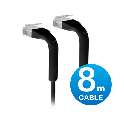 Picture of UniFi Patch Cable 8m Black, Both End Bendable to 90 Degree, RJ45 Ethernet Cable, Cat6, Ultra-Thin 3mm Diameter U-Cable-Patch-8M-RJ45-BK