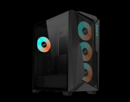 Picture of Gigabyte C301V2 RGB Tempered Glass E-ATX Black Mid Tower Gaming Chassis  2x3.5' 2x2.5' 2xUSB3.0 Detachable Dust Filter Liquid Cooling PSU Standard ATX