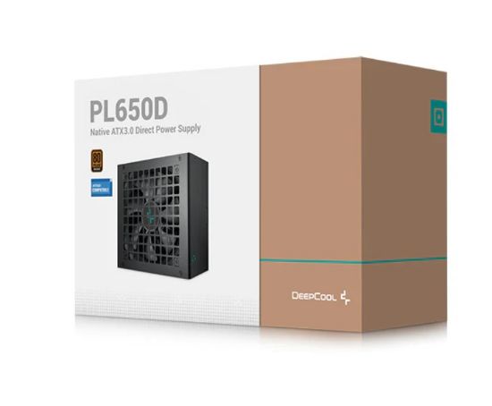 Picture of DeepCool PL650D 650W 80+ Bronze Certified Non-Modular ATX Power Supply(Direct Cable), 120mm Fan, DC to DC, ATX3.1, 100,000 MTBF, 85% Efficiency