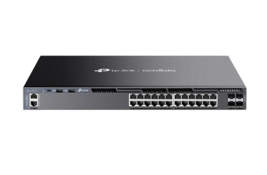 Picture of TP-Link SG6428X Omada 24-Port Gigabit Stackable L3 Managed Switch with 4 10GE SFP+ Slots, 24× Gigabit RJ45 Ports, 4× 10G SFP+ Slots, RJ45/Type C USB C