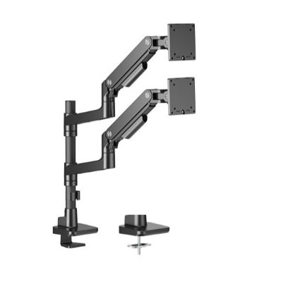 Picture of Brateck LDT81-C024P-B NOTEWORTHY POLE-MOUNTED HEAVY-DUTY GAS SPRING DUAL MONITOR ARM Fit Most 17'-49' Monitor Fine Texture Black(new)