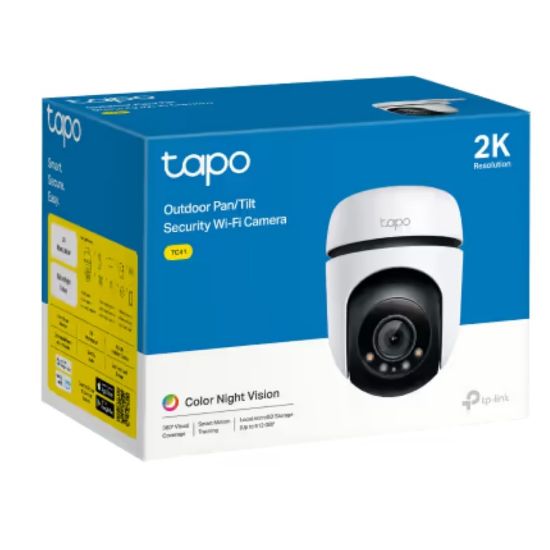 Picture of TP-Link TC41 Outdoor Pan/Tilt Security WiFi Camera, 2K, Colour Night Vision, 360° Visual Coverage, Smart Motion Tracking, Multiple Detection