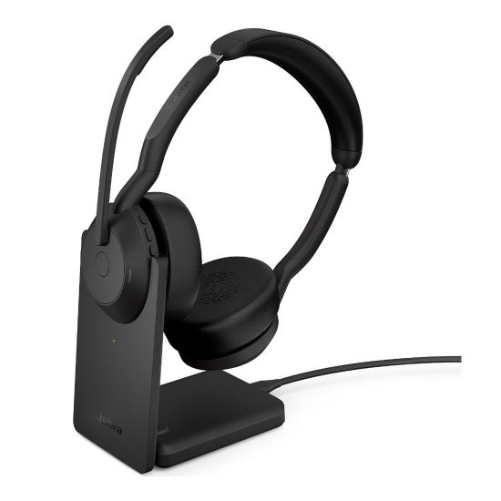 Picture of Jabra  Evolve2 55, USB C, MS Teams, Stereo, Stand, Active Noise Cancellation, Link 380 Bluetooth® Adapter ,30m Wireless Range, 18 Hours Battery Life
