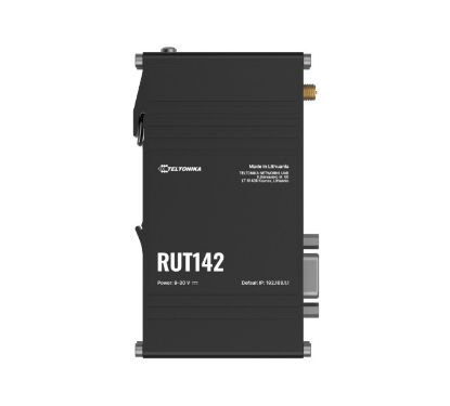 Picture of Teltonika RUT142 Industrial Router, Wi-Fi 4, RS232  for Serial Communication, Integrated DIN Rail Bracket, 3-Pin Power Connector, PSU excluded