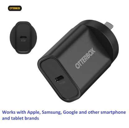 Picture of OtterBox 20W USB-C (Type I) PD Fast Wall Charger - Black (78-81350), Compact, Drop Tested,Safe & Smart Charging,Best for Apple, 2 Years Warranty