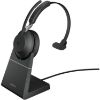Picture of Jabra Evolve2 65 MS Mono Bluetooth Headset, Black Link 380 USB-A and Charging Stand USB-A, Passive Noise-cancelling, 2ys Warranty, 3-Microphone Call