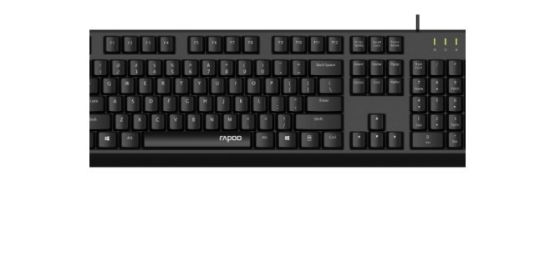 Picture of RAPOO NK1900 Wired Keyboard, Entry Level, Laser Carved Keycap, Spill-Resistant, Multimedia Hotkeys ~ NK1800