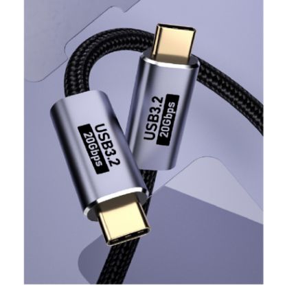 Picture of USP BoostUp Cafule Braided USB-C to USB-C (3.2 Gen2) Charge & Video (8K@60Hz) Cable (1M) Black - 5A/100W, Support 20Gbps, Suitable for USB-C Devices