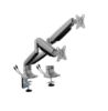 Picture of Brateck LDT82-C024UC DUAL SCREEN HEAVY-DUTY GAS SPRING MONITOR ARM WITH USB PORTS For most 17'~35' Monitors, Matte Silver (LS)