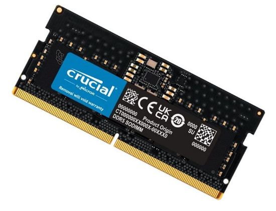 Picture of Crucial 8GB (1x8GB) DDR5 SODIMM 5600MHz C46 1.1V Notebook Laptop Memory ~CT8G52C42S5