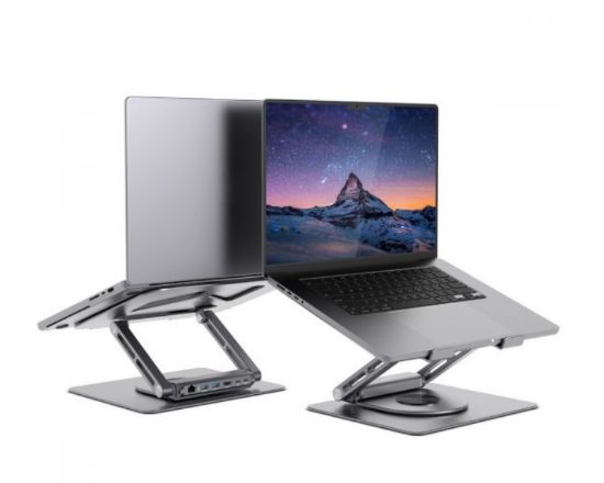 Picture of mbeat® Stage S12 Rotating Laptop Stand with USB-C Docking Station Flexible Ergonomic Design USB-C HDMI RJ45 1000Mbps