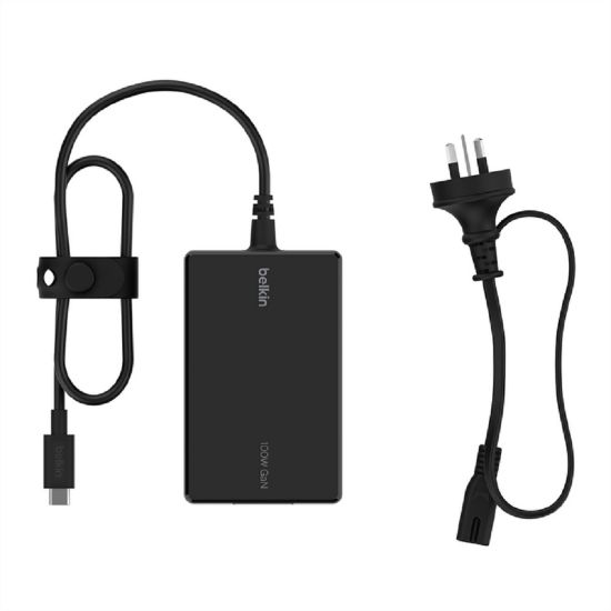Picture of Belkin Connect USB-C Core 100W Laptop Charger - Black (INC016auBK), 2.5M Cable, Compact Design, Intelligent Power Sharing, CEW $2500, 2 Years Warranty