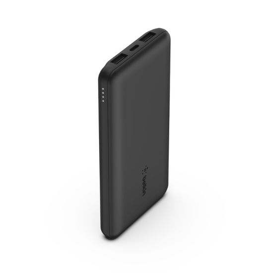 Picture of Belkin BoostCharge 10k mAh Power Bank (3 Port)- Black (BPB011BTBK),2xUSB-A (12W), 1xUSB-C (15W), USB-C to USB-A Cable, LED Indicator, 2 Years Warranty
