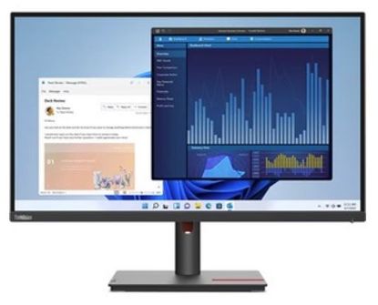 Picture of LENOVO ThinkVision T27P-30 27' UHD USB-C Monitor 4K 3840x2160 16:9 Height Adjustable Tilt Swivel Pivot DP HDMI USB-C 3xUSB3.2 Hub 3yr