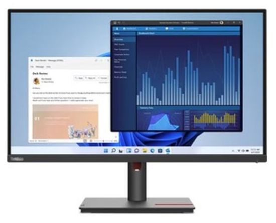 Picture of LENOVO ThinkVision T27P-30 27' UHD USB-C Monitor 4K 3840x2160 16:9 Height Adjustable Tilt Swivel Pivot DP HDMI USB-C 3xUSB3.2 Hub 3yr