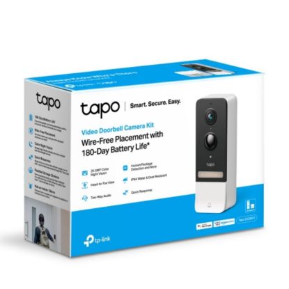 Picture of TP-Link Tapo D230S1 Smart Battery Video Doorbell, 2K 5MP Live View, Colour Night Vision, Water & Dust Resistant IP64