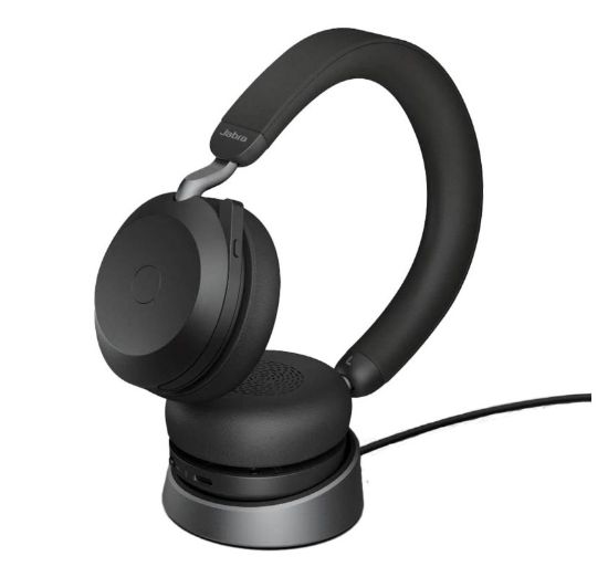 Picture of Jabra Evolve2 75 USB-C Link380a UC Stereo Stand Black, 8-Mic Technology, 36 Hours Battery & Fast Charge, Dual-Foam Tech, Discreet Hide-Away Boom Arm