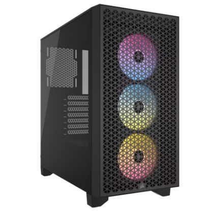 Picture of Corsair 3000D RGB AIRFLOW Mid-Tower PC Case - Black, ATX, 360 GPU, 170 CPU cooler, 220 PSU, 3x AR120 RGB, 2x USB-A 3.2 Gen 1