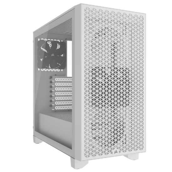 Picture of Corsair 3000D AIRFLOW Mid-Tower PC Case - White, ATX, 360mm GPU, 170mm CPU cooler, 220mm PSU, 360mm rad, 2x SP120, 2x USB-C 3.2 Gen 1