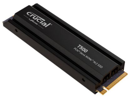 Picture of Crucial T500 2TB Gen4 NVMe SSD Heatsink - 7400/7000 MB/s R/W 1200TBW 1440K IOPs 1.5M hrs MTTF Acronis True Image Adobe Creative Cloud PS5 ~MZ-V8P2T0CW