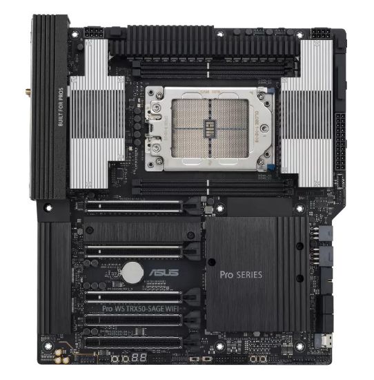 Picture of ASUS AMD PRO WS TRX50-SAGE WIFI CEB Workstation Motherboard, PCIe 5.0 x16, PCIe 5.0 M.2, 10Gb and 2.5Gb LAN, Multi-GPU support WIFI7