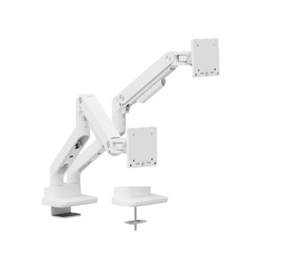 Picture of Brateck LDT81-C024-W NOTEWORTHY HEAVY-DUTY GAS SPRING DUAL MONITOR ARM Fit Most 17'-35' Monitor Fine Texture White (LS)