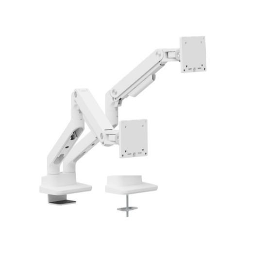 Picture of Brateck LDT81-C024-W NOTEWORTHY HEAVY-DUTY GAS SPRING DUAL MONITOR ARM Fit Most 17'-35' Monitor Fine Texture White (LS)