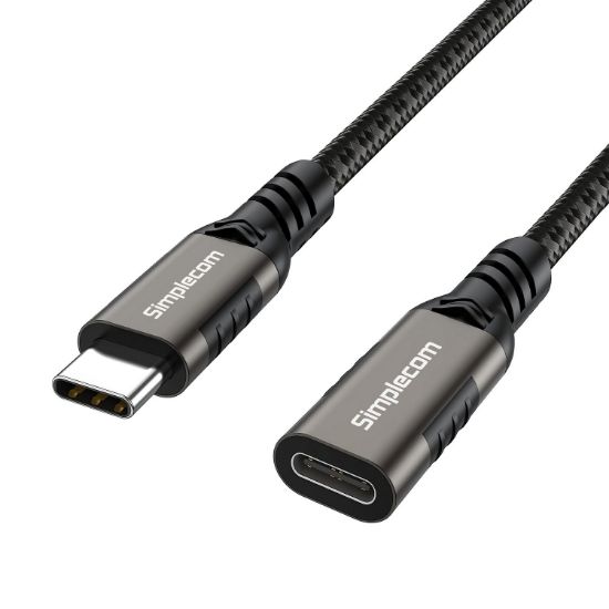 Picture of Simplecom CAU605 USB-C Male to Female Extension Cable USB 3.2 Gen2 PD 100W 20Gbps 0.5M