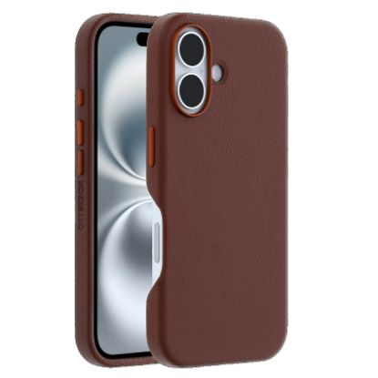 Picture of OtterBox Symmetry MagSafe Cactus Leather Apple iPhone 16 Plus (6.7') Case Brown - (77-96289), DROP+ 3X Military Standard, 7 Years Warranty