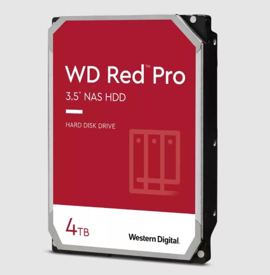 Picture of WD Red Pro 4TB 3.5' NAS Hard Drive, SATA 6 Gb/s, ITR 267 MB/s, 7200RPM, 256MB Cache, CMR Tech, 3.5-inchFORM FACTOR, 5yrs wty