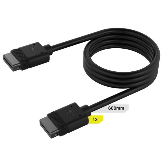 Picture of Corsair  iCUE LINK Cable - 600mm x 1 Black. Stright Connectors.