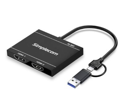 Picture of Simplecom DA327 USB 3.0 or USB-C to Dual HDMI Display Adapter for 2x 1080p Extended Screens