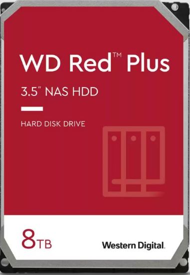 Picture of Western Digital WD Red Plus 8TB 3.5' NAS HDD SATA WD80EFPX  215MB/s  5640 RPM  256MB Cache  3-Year Limited Warranty