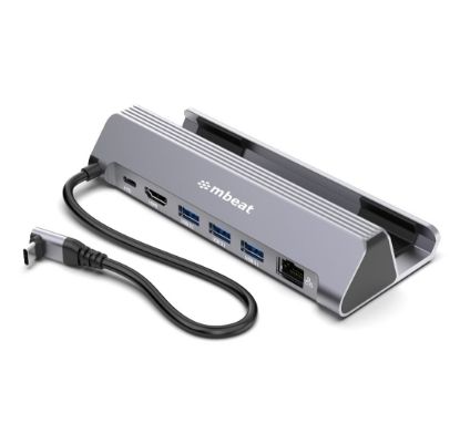Picture of mbeat USB-C Gaming Dock for Steam Deck & ROG Ally 100W PD pass-through 4K@60Hz (3840 × 2160) Gigabit Ethernet up to 10/100/1000Mbps  5Gbps data