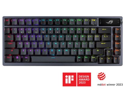 Picture of ASUS ROG AZOTH/NXSM/PBT Gaming Keyboard, OLED Display, NX Storm Switch, 75 Keys, Tri-mode Connection, Black, Tactile Bump/Clicky