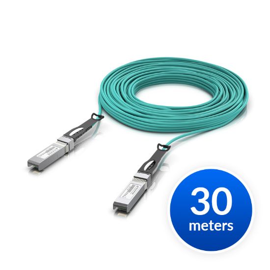 Picture of Ubiquiti 25 Gbps Long-Range DAC, Long-range SFP28, 30m Length, Support 25/10/1 Gbps, PVC Cable Jacket, Aqua Color